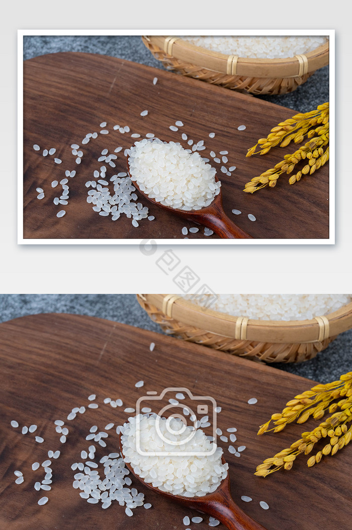 粮食大米米粒水稻摄影图