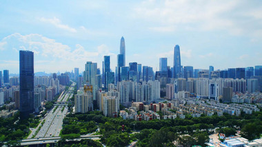 震撼深圳地标福田CBD大楼航拍