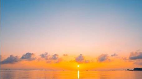 日出海平面唯美风光海洋日出风光