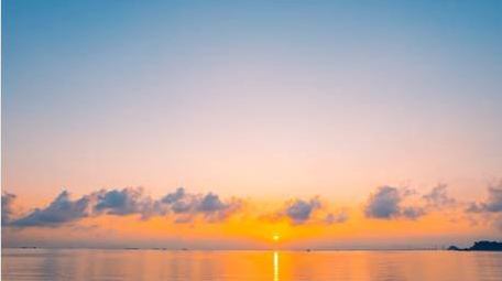 日出海平面唯美风光海洋日出风光