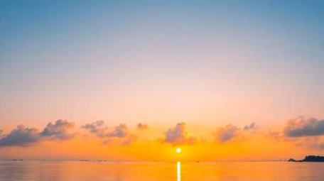 日出海平面唯美风光海洋日出风光