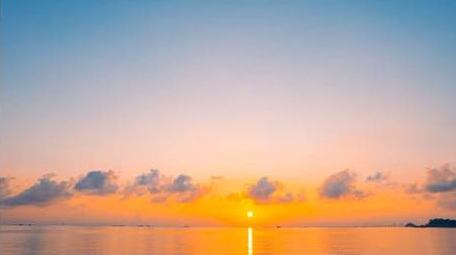 日出海平面唯美风光海洋日出风光