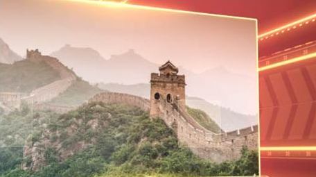 红色科技感震撼党政图文展示模板