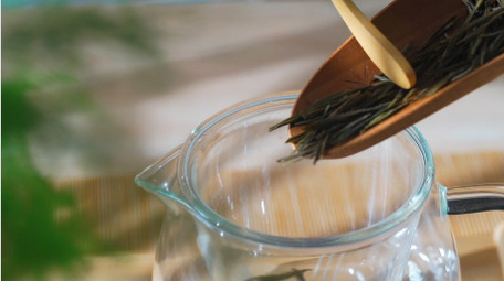 中国风泡绿茶实拍视频