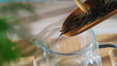 中国风泡绿茶实拍视频