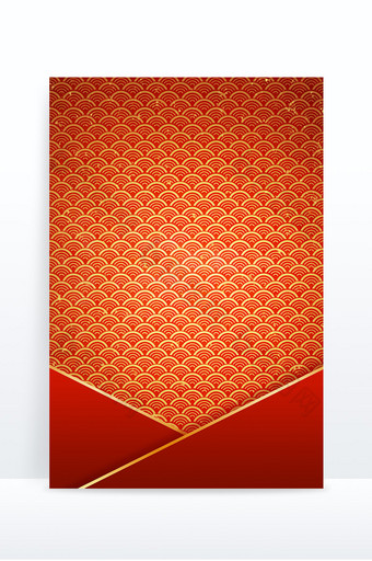 中国风传统纹理红色几何新年背景图片