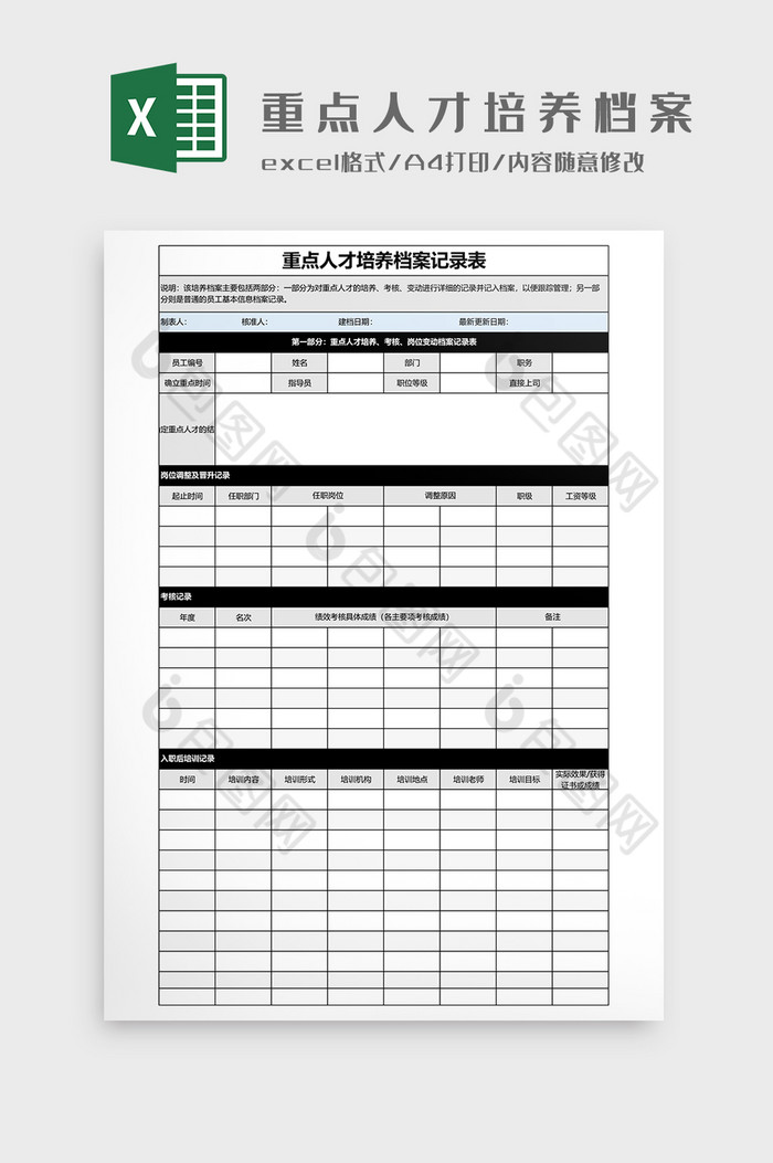 重点人才培养档案记录表图片图片