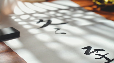 唯美光影中国风冬至书法实拍视频