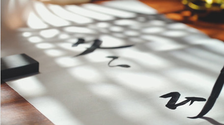 唯美光影中国风冬至书法实拍视频