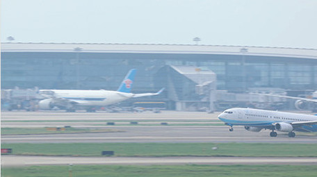 机场跑道飞机起飞4k