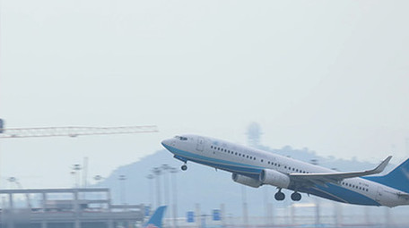 机场跑道飞机起飞4k