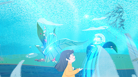 二十四节气雨水立体鎏金唯美片头