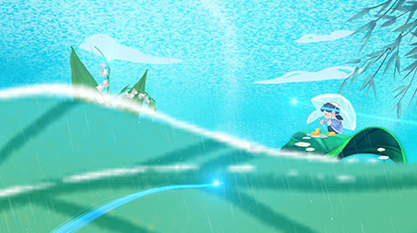 二十四节气雨水立体鎏金唯美片头