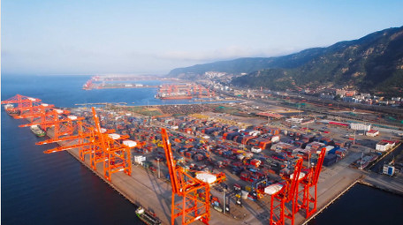 行业海边港口海运物流集装箱4K