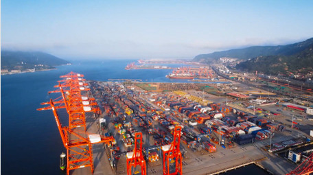 行业海边港口海运物流集装箱4K