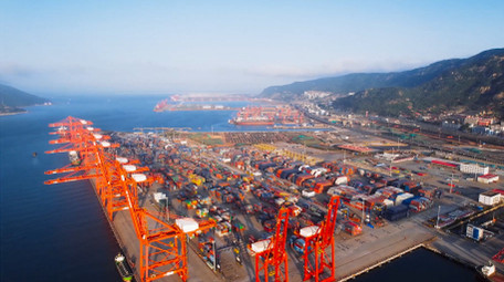 行业海边港口海运物流集装箱4K