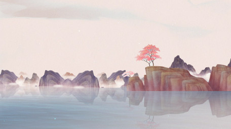 唯美中国山水背景视频AE模板