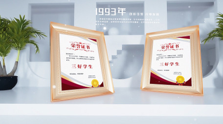 简洁企业荣誉专利证书AE模板