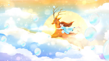 卡通梦幻背景视频素材AE模板