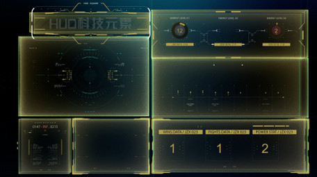科技HUD元素演示AE模板