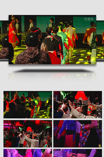 云南少数民族载歌载舞节日氛围图片