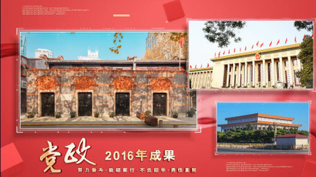 红色党政多图文照片展示AE模板