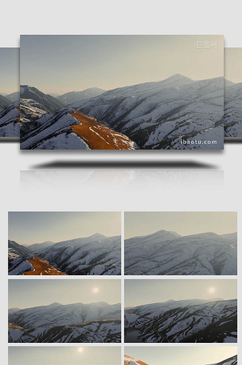 雪山山顶美景4K航拍图片