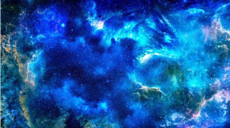 蓝色太空星云耀斑背景AE模板