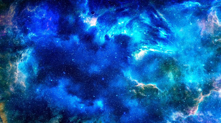 蓝色太空星云耀斑背景AE模板
