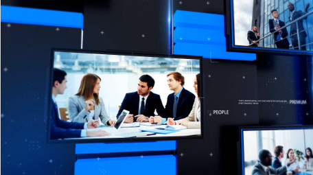 科技蓝色图文片头AE模板