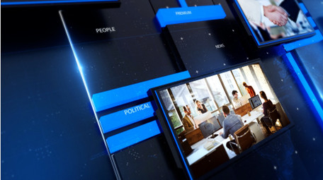 科技蓝色图文片头AE模板