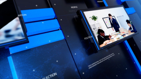 科技蓝色图文片头AE模板