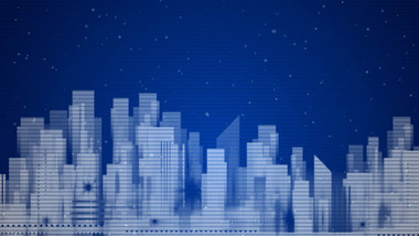 星光城市剪影建筑背景视频