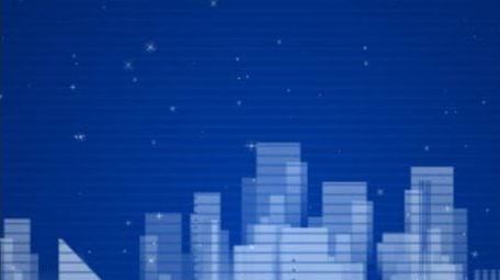 星光城市剪影建筑背景视频