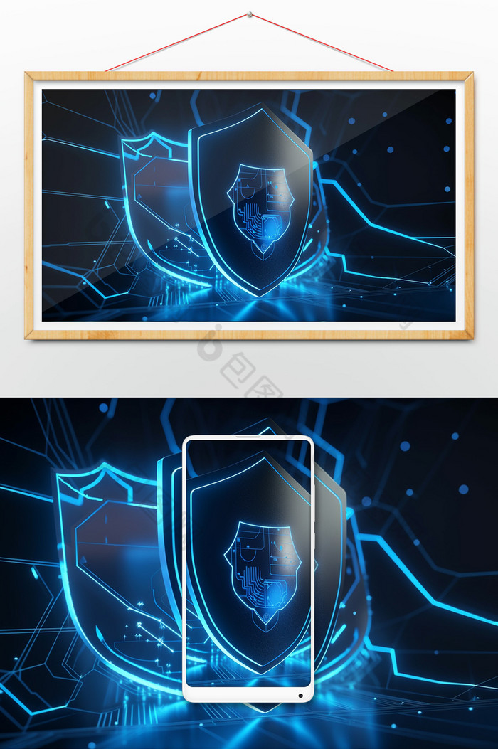 锁保护盾牌安全芯片高科技守护科图片图片