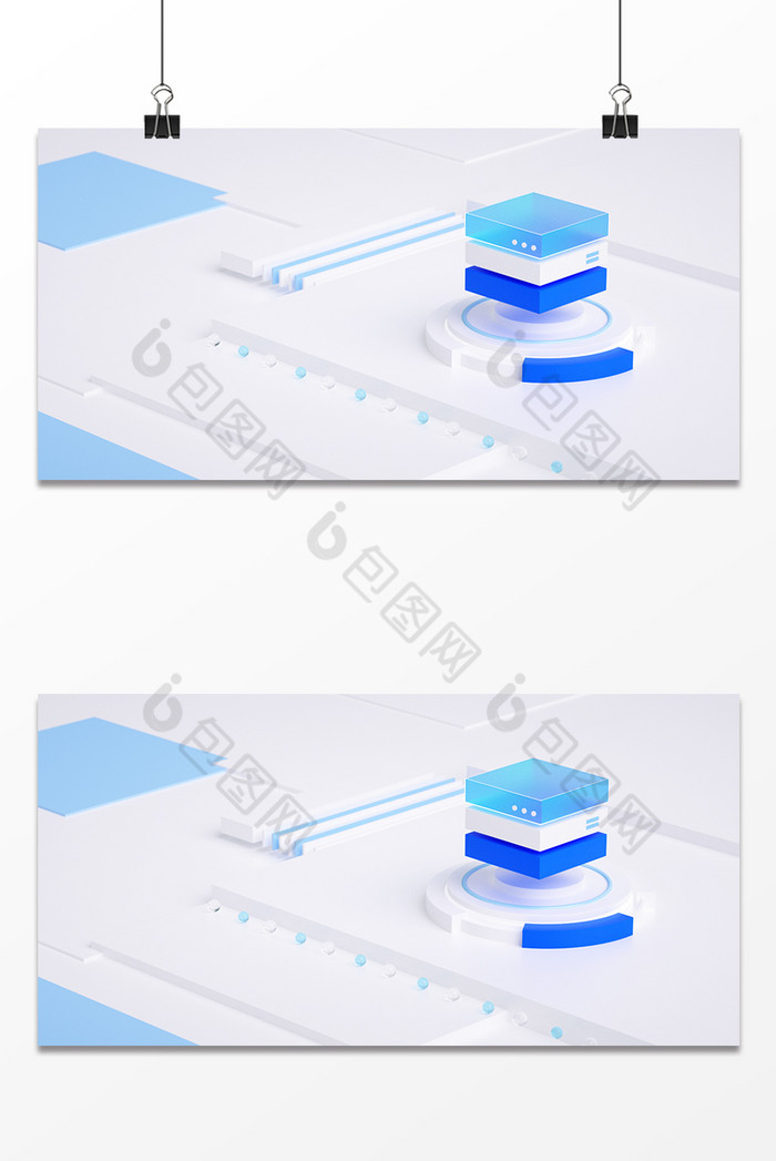 科技3D服务器banner背景图片图片