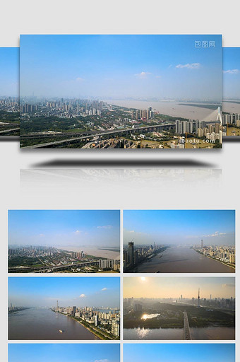 武汉长江大桥壮丽航拍图片