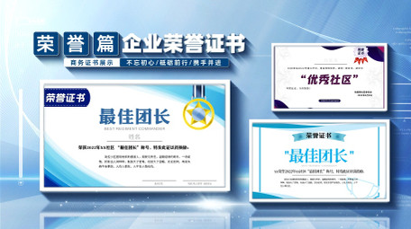 清新商务企业证书展示AE模板