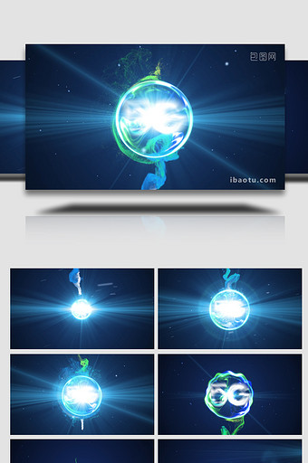 炫酷粒子能量球logoAE模板图片