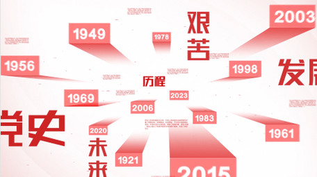 白色空间光影党政宣传片模板