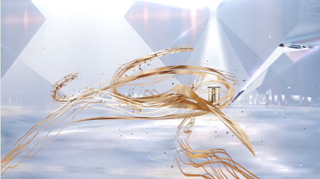 金色线条地产宣传片头PR模板