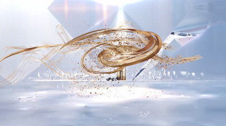 金色线条地产宣传片头PR模板