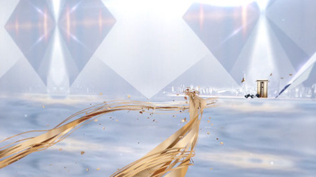 金色线条地产宣传片头PR模板