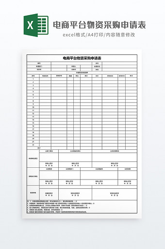 电商平台物资采购申请表