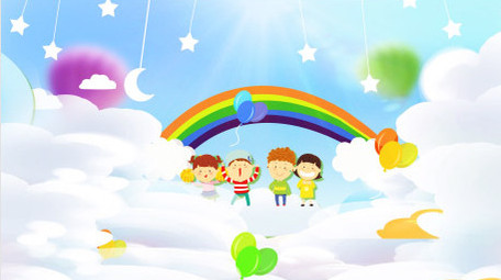 小清新卡通儿童节背景视频模板