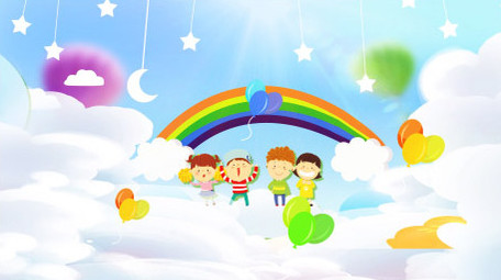 小清新卡通儿童节背景视频模板