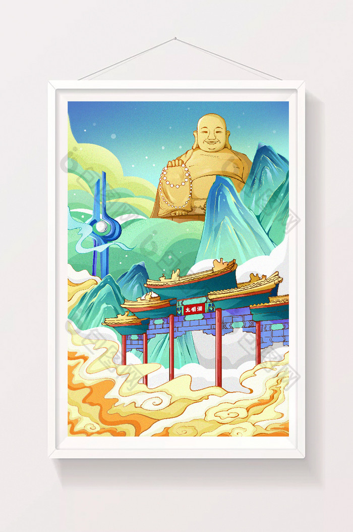 济南标志性地标建筑插画图片图片