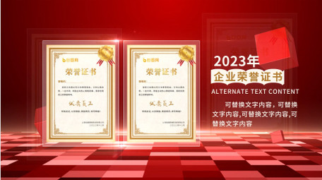 企业荣誉奖牌证书图文展示AE