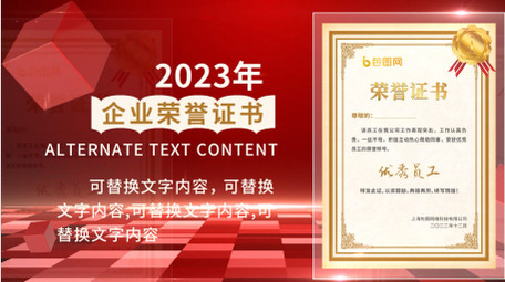 企业荣誉奖牌证书图文展示AE