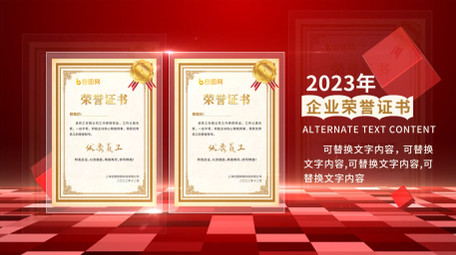 企业荣誉奖牌证书图文展示AE